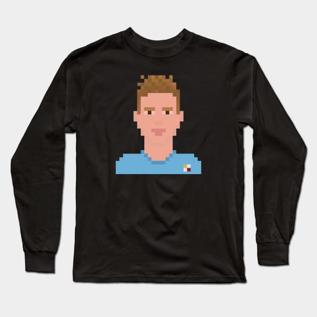 De bruyne 8 bit Long Sleeve T-Shirt by Roti Kodok Art